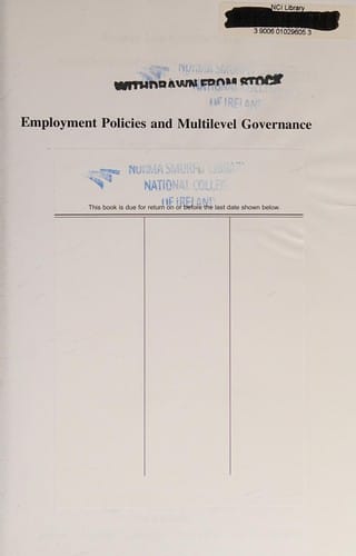 Employment policies and multilevel governance