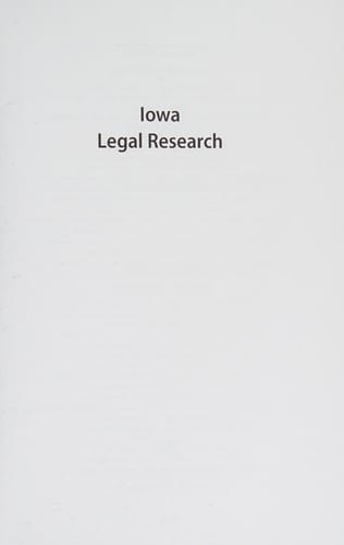 Iowa Legal Research