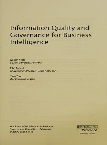 Information quality and governance for business intelligence