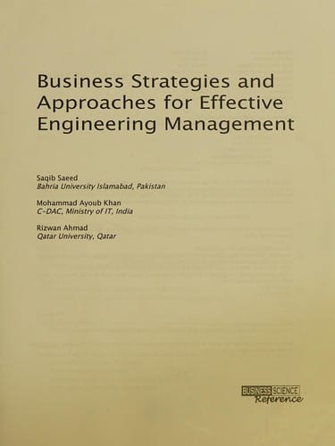 Business strategies and approaches for effective engineering management