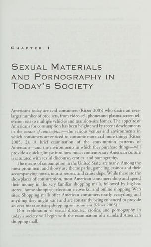 A hypersexual society: sexual discourse, erotica, and pornography in America today