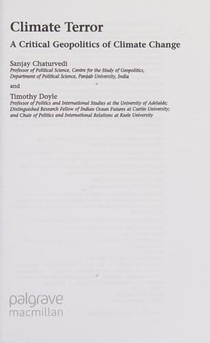 Climate terror: a critical geopolitics of climate change