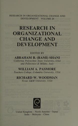 Research in Organizational Change and Development