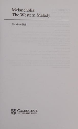 Melancholia: The Western Malady