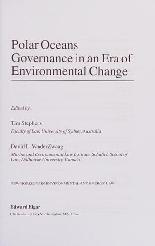 Polar oceans governance in an era of environmental change