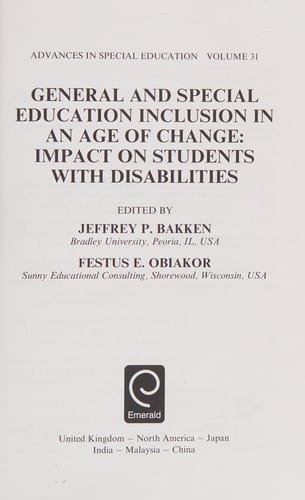 General and Special Education Inclusion in an Age of Change: Impact on Students with Disabilities