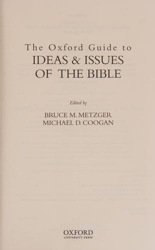 The Oxford guide to ideas & issues of the Bible