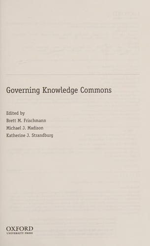 Governing Knowledge Commons