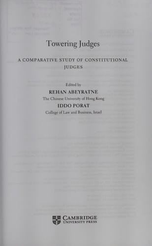 Towering Judges: A Comparative Study of Constitutional Judges