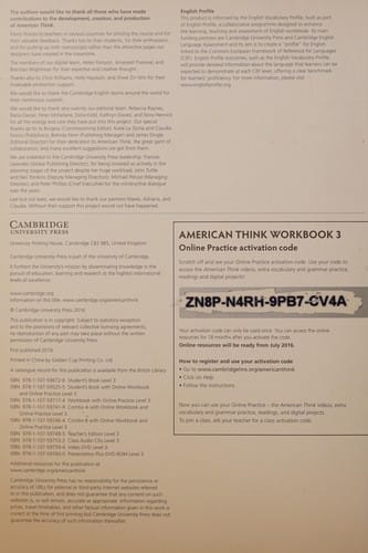American Think Level 3 Workbook with Online Practice