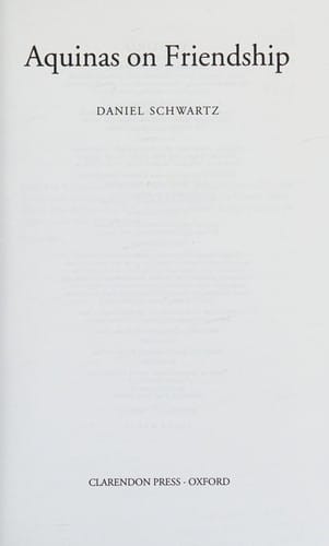 AQUINAS ON FRIENDSHIP.