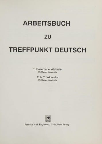 Arbeitsbuch, Treffpunkt Deutsch