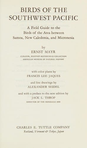 Birds of the Southwest Pacific: a field guide to the birds of the area between Samoa, New Caledonia, and Micronesia