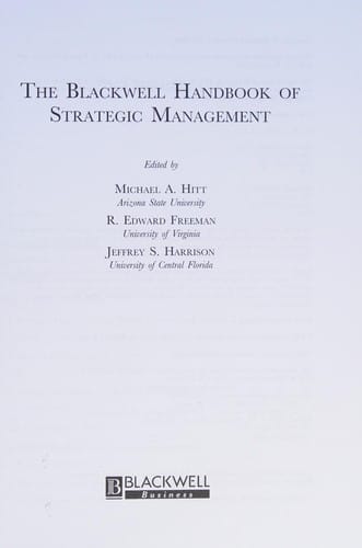 The Blackwell handbook of strategic management
