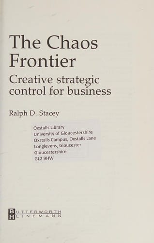 The chaos frontier: creative strategic control for business