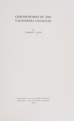 Chromosomes of the California Liliaceae