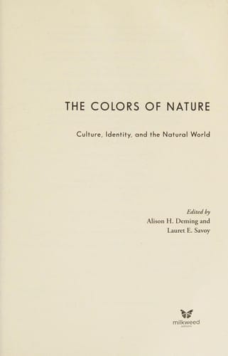The colors of nature: culture, identity, and the natural world