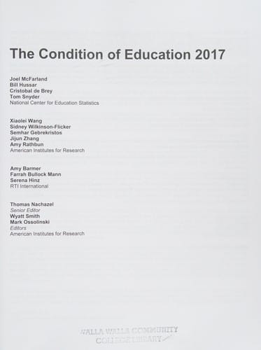 Condition of Education 2017