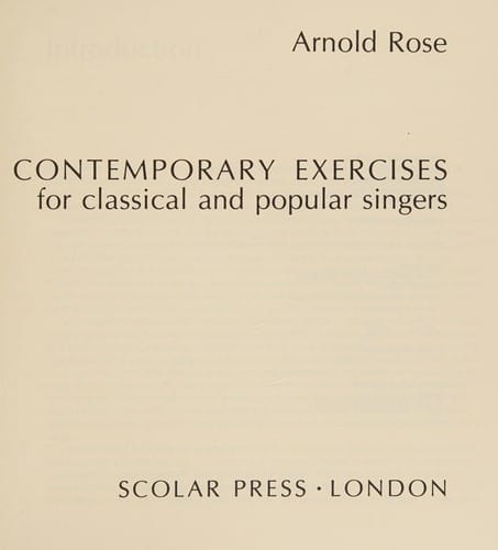 Contemporary Exercises for Classical and Popular Songs