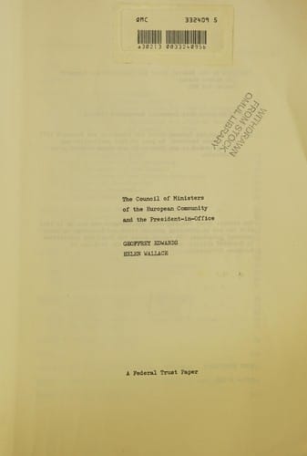 The Council of Ministers of the European Community and the President-in-Office