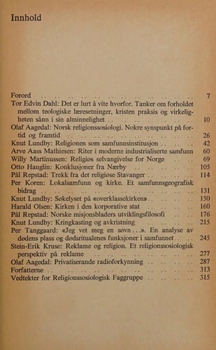 Det Religiøse Norge: religionssosiologiske artikler