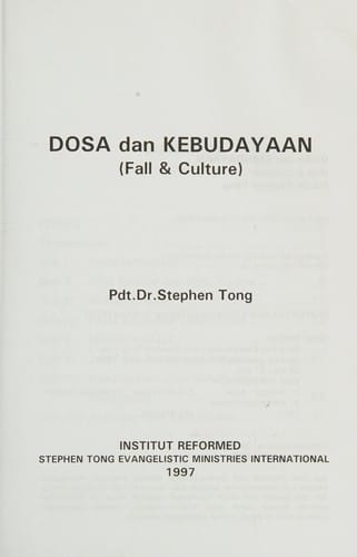 Dosa dan kebudayaan =: Fall & culture