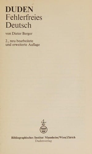 Fehlerfreies Deutsch (Duden-Taschenbhucher.)