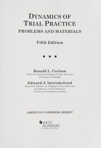 Dynamics of Trial Practice, Problems and Materials