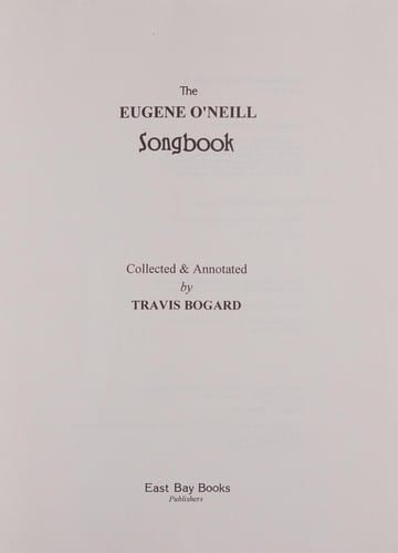 Eugene O'Neill Songbook