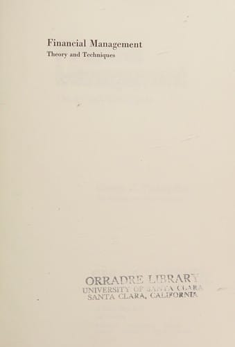 Financial management: theory and techniques