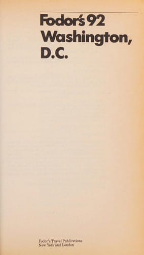 Fodor's Washington D.C. 248 0 10.