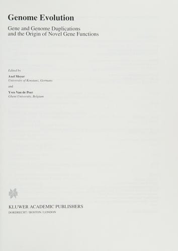 Genome evolution: gene and genome duplications and the origin of novel gene functions