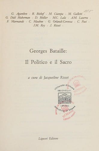 Georges Bataille: il politico e il sacro