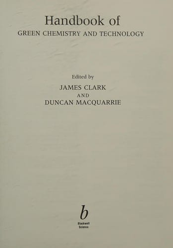 Handbook of green chemistry and technology