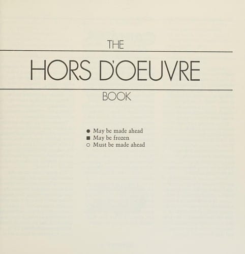 The hors d'oeuvre book