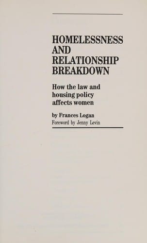 Homelessness and relationship breakdown: how the law and housing policy affects women
