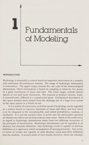 Hydrologic modeling: statistical methods and applications