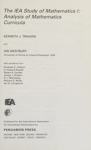 The IEA study of mathematics I: analysis of mathematics curricula