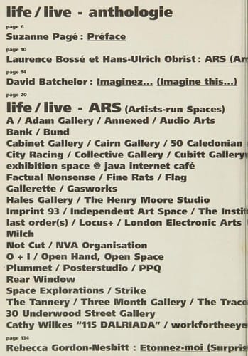 Life live: la scène artistique au Royaume-Uni en 1996 de nouvelles aventures.