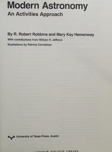 Modern astronomy: an activities approach