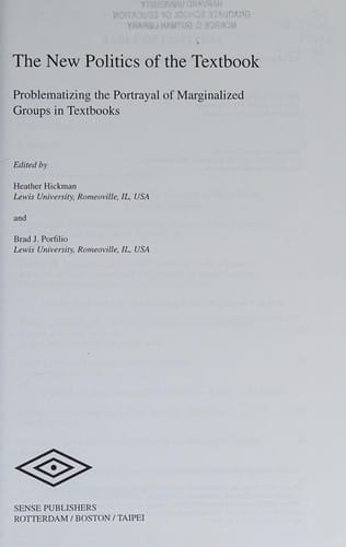 New Politics of the Textbook: Problematizing the Portrayal of Marginalized Groups in Textbooks