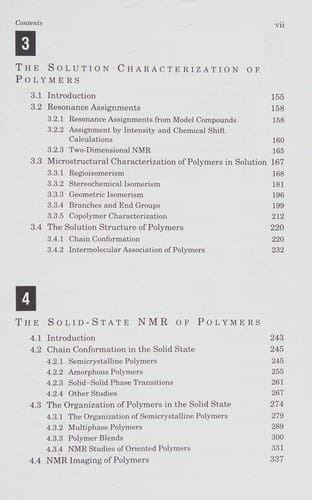 NMR of polymers