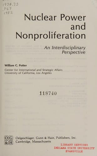 Nuclear Power and Nonproliferation: An Interdisciplinary Perspective
