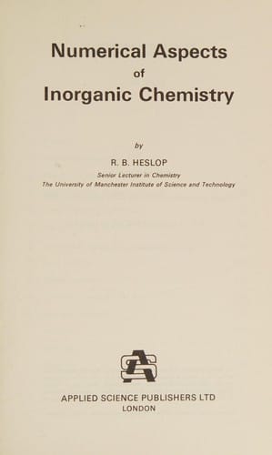 Numerical aspects of inorganic chemistry