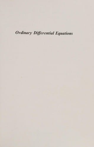 Ordinary differential equations