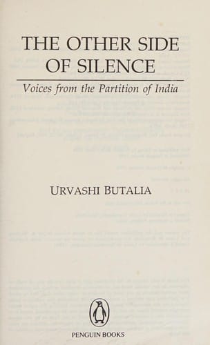 Other Side of Silence: Voices from the Partition of India
