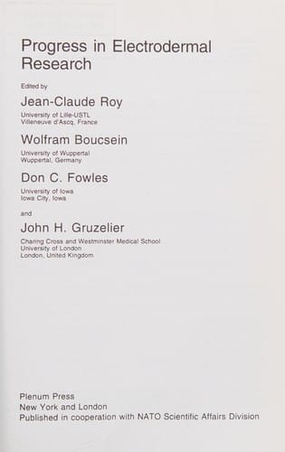 Progress in electrodermal research