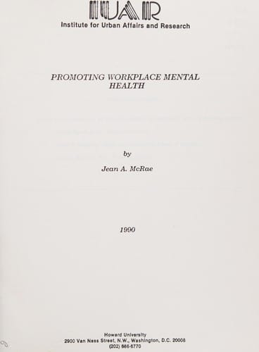 Promoting mental health policies in the workplace