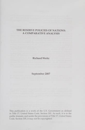 The Reserve Policies of Nations: A Comparative Analysis