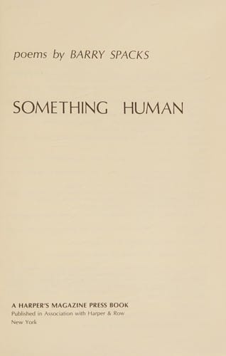 Something human; poems.